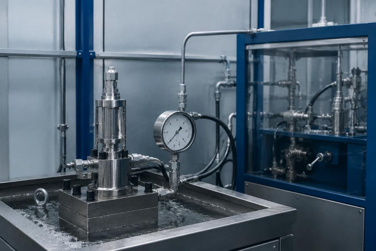 Marine plunger pressure testing setup