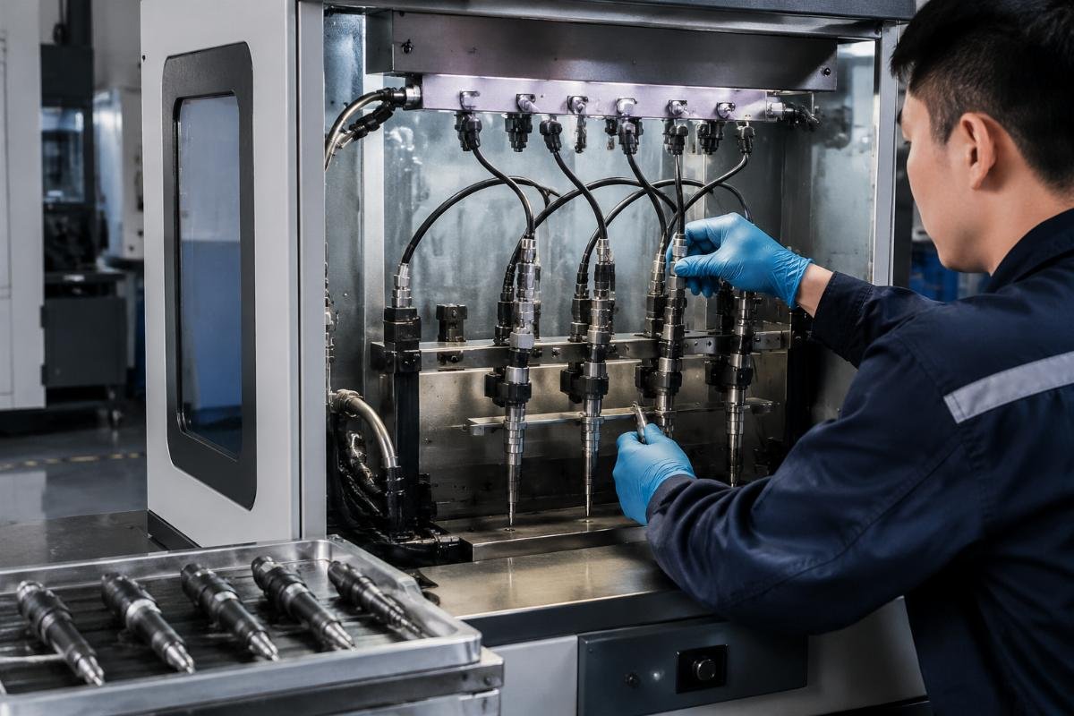Common rail injector testing rig
