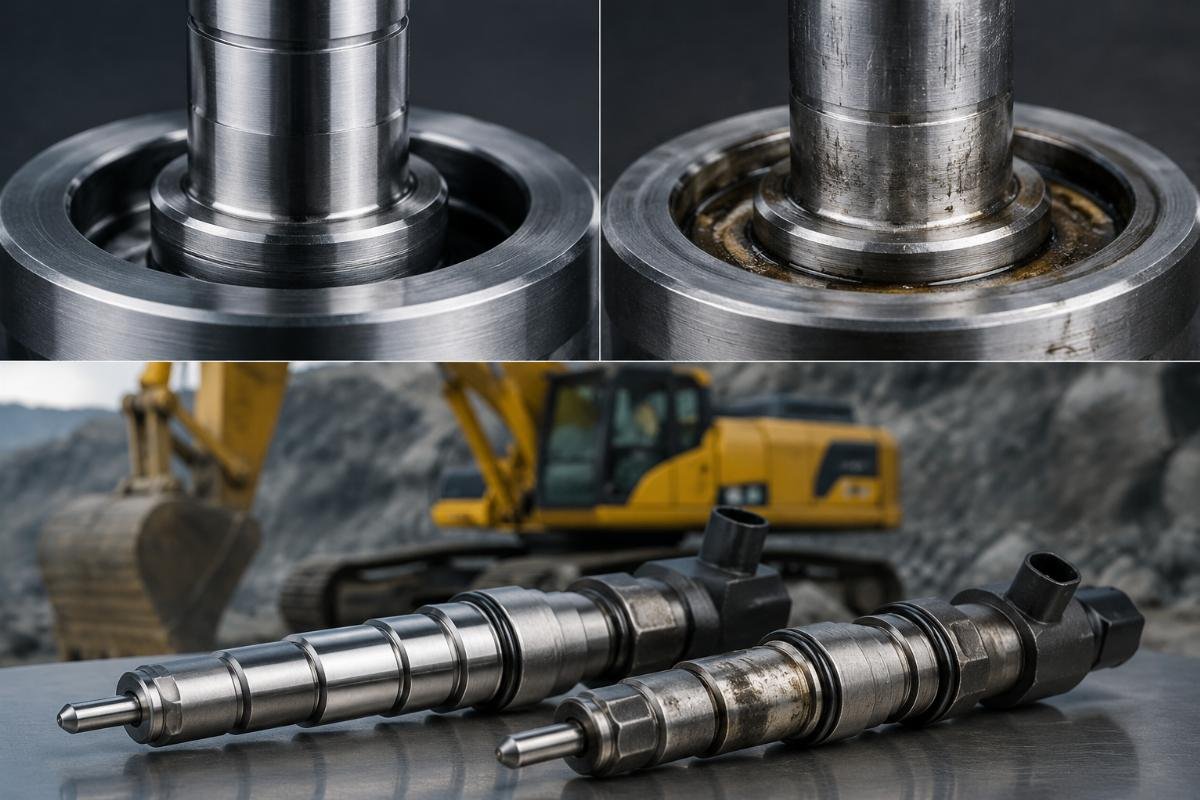 Construction machinery injector wear comparison