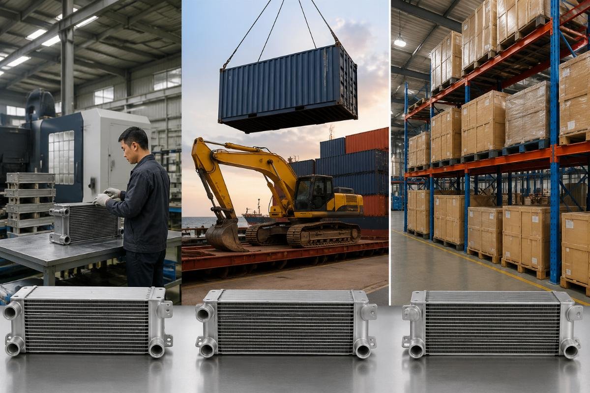 Cost and lead time benchmarks for different excavator engine oil cooler supply options Cost comparison chart for excavator engine oil coolers across three common supply channels