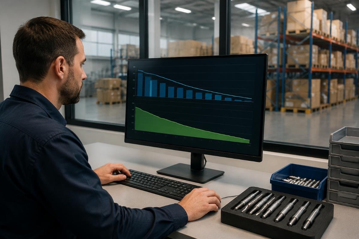 Glow plug stockout reduction for regional distribution networks A regional parts distributor's inventory dashboard showing reduced stockout rates post supplier switch
