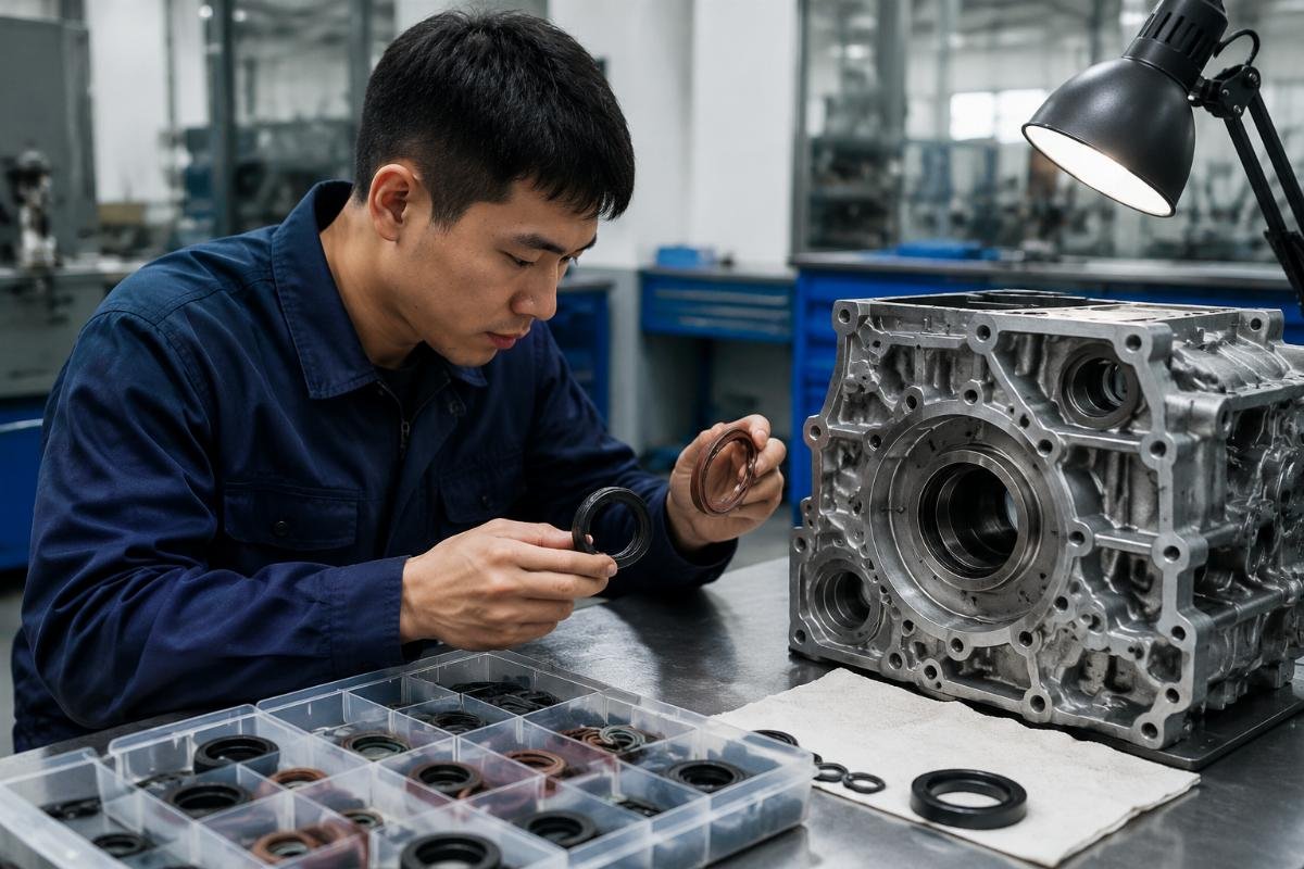 seal kit fit verification process Technical specialist cross-referencing seal kit part numbers with equipment model specifications