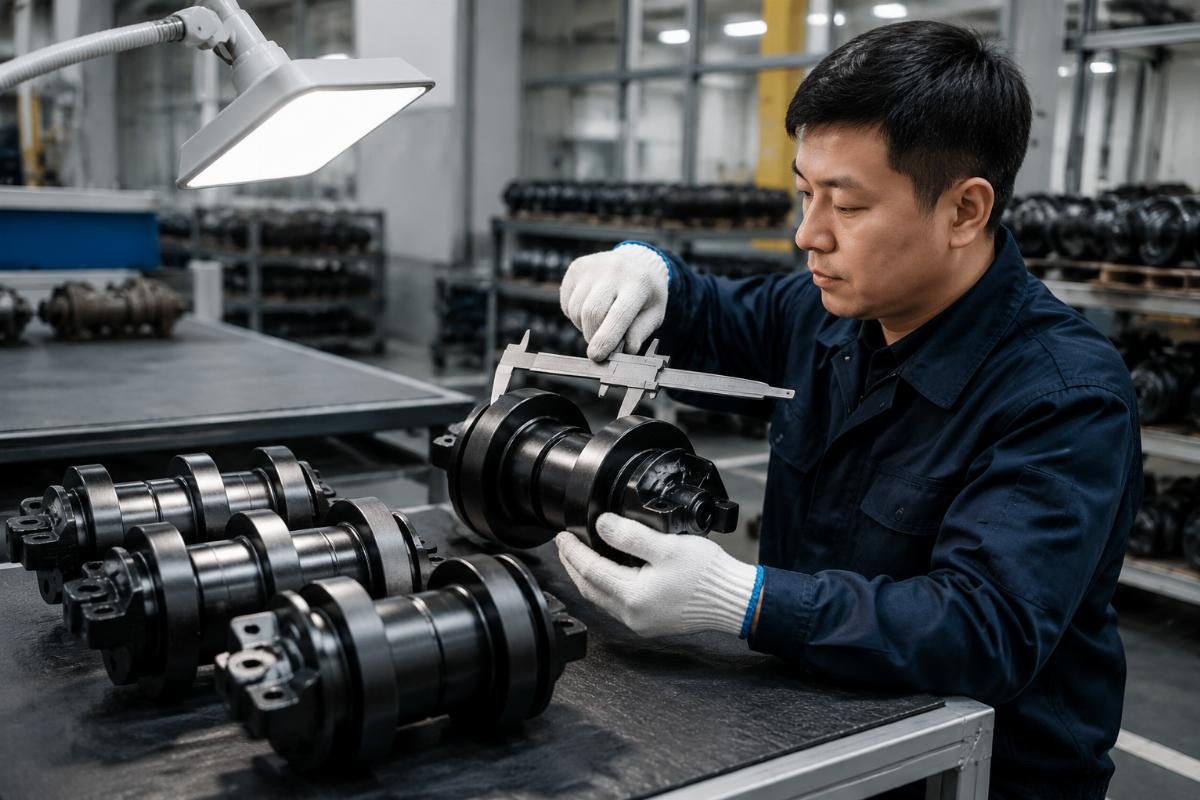 undercarriage part quality verification checklist Quality inspection process for excavator undercarriage components at a certified factory